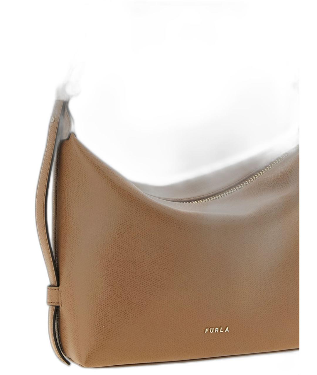 FURLA Бежевая кожаная сумка через плечо, фото 3