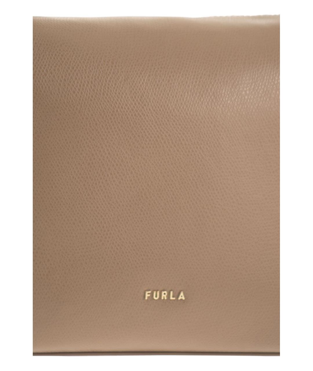 FURLA Бежевая кожаная сумка через плечо, фото 4