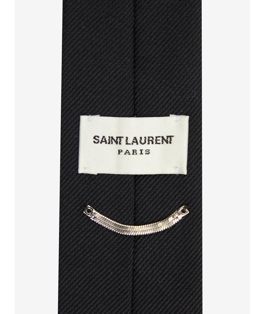 SAINT LAURENT Черный шелковый галстук, фото 4