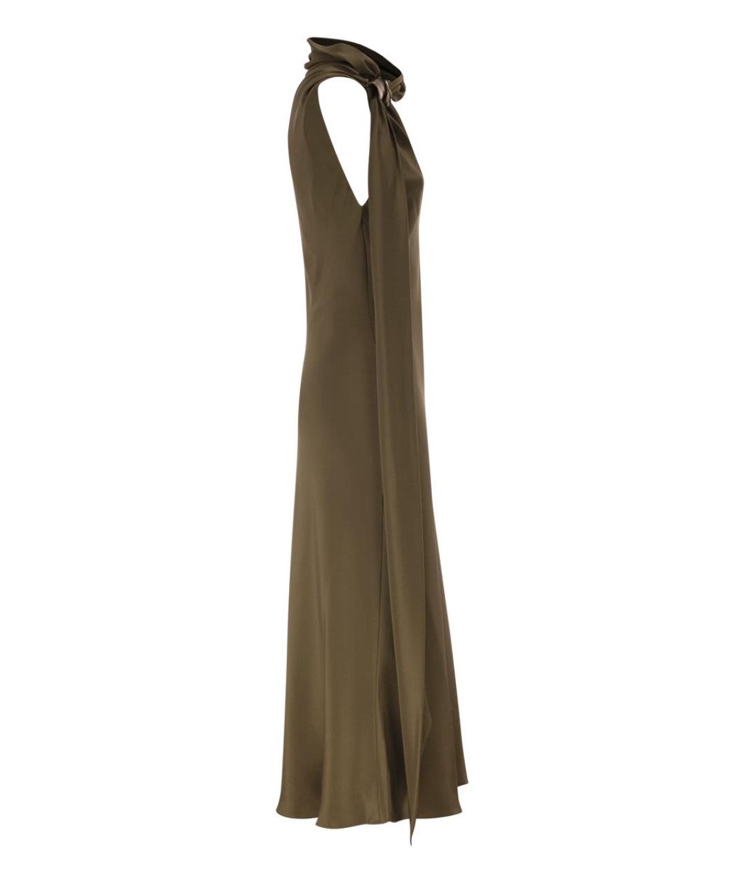MAX MARA Хаки полиамидовое коктейльное платье, фото 3