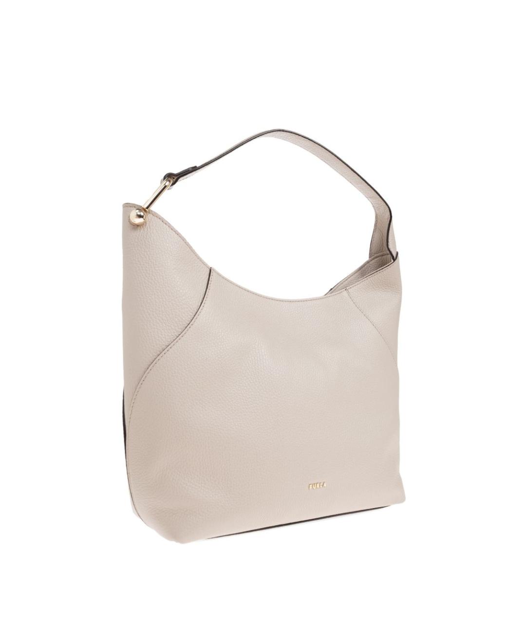 FURLA Бежевая кожаная сумка через плечо, фото 2