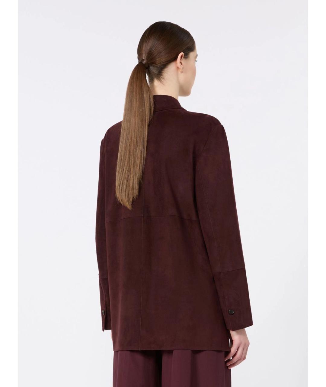 'S MAX MARA Бордовая замшевая куртка, фото 4