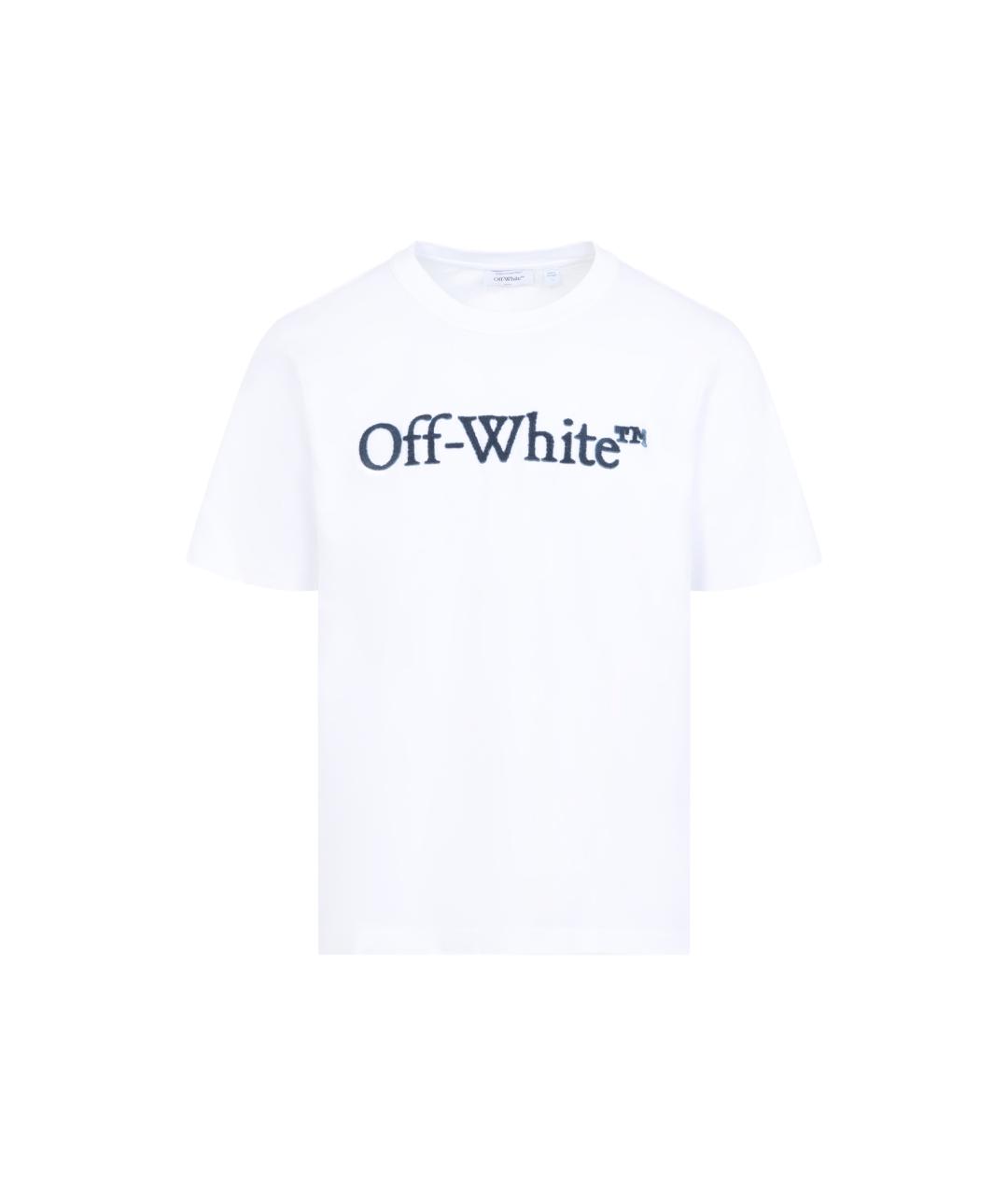 OFF-WHITE Белая хлопковая футболка, фото 1