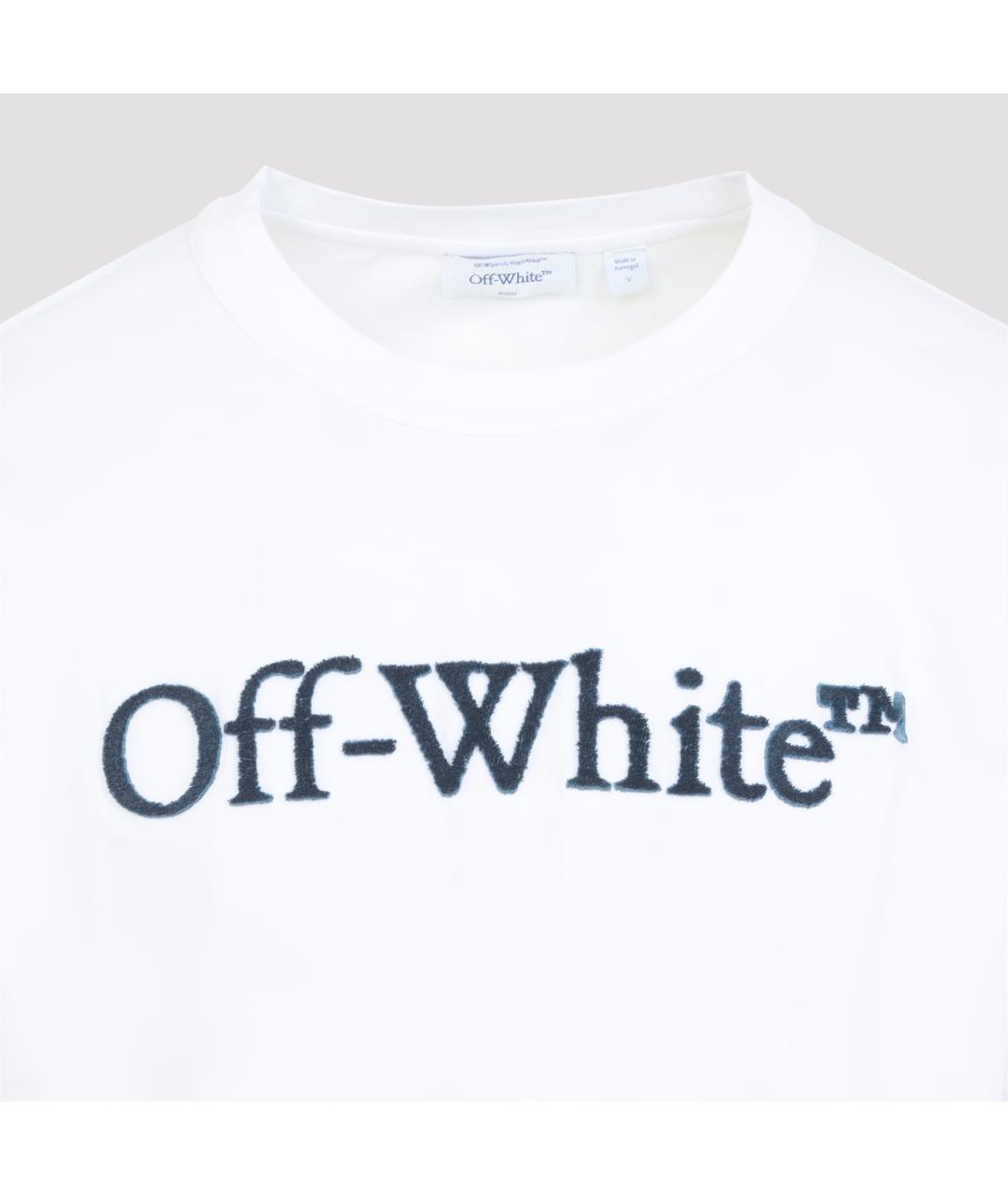OFF-WHITE Белая хлопковая футболка, фото 3