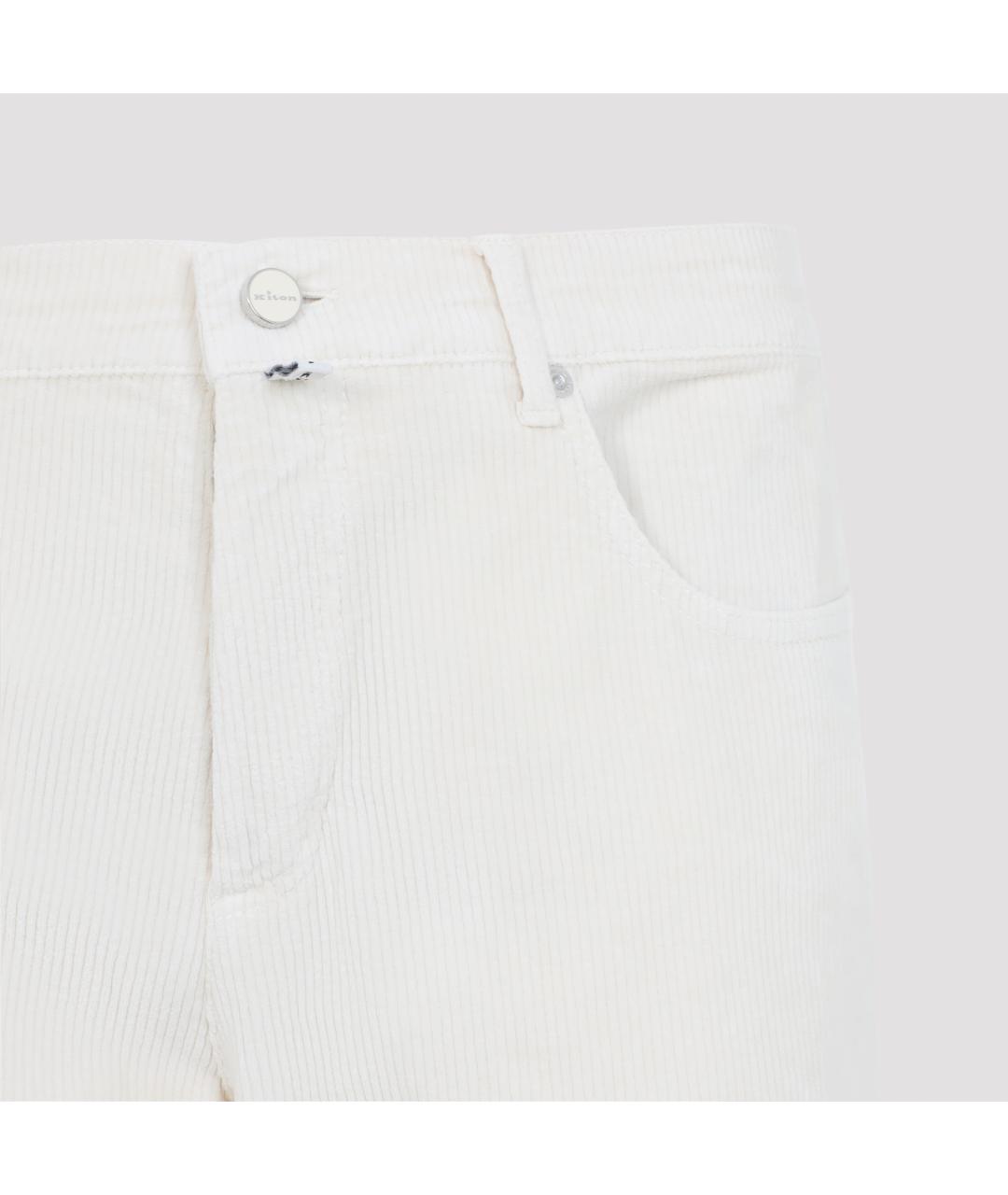 KITON Белые хлопковые повседневные брюки, фото 3