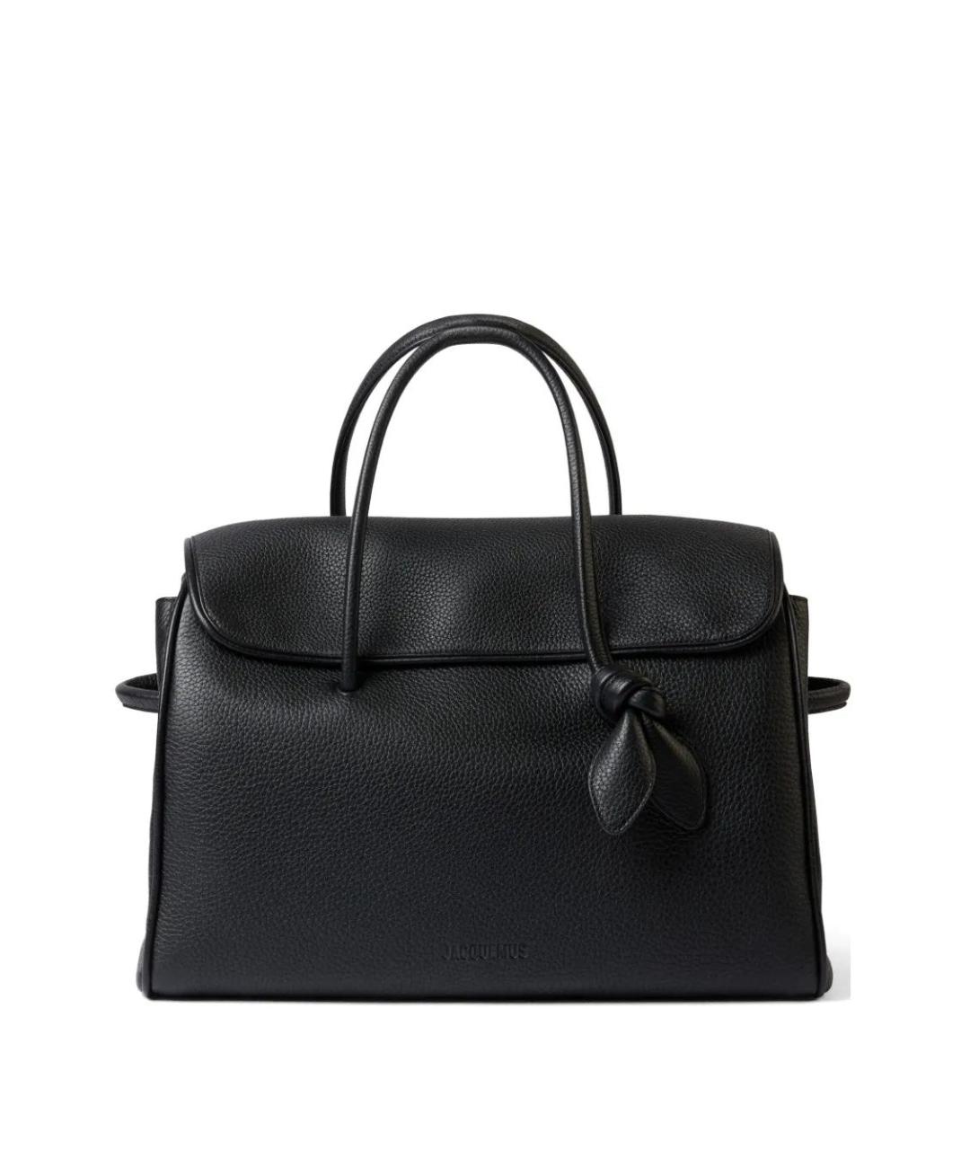 JACQUEMUS Черная кожаная сумка через плечо, фото 1