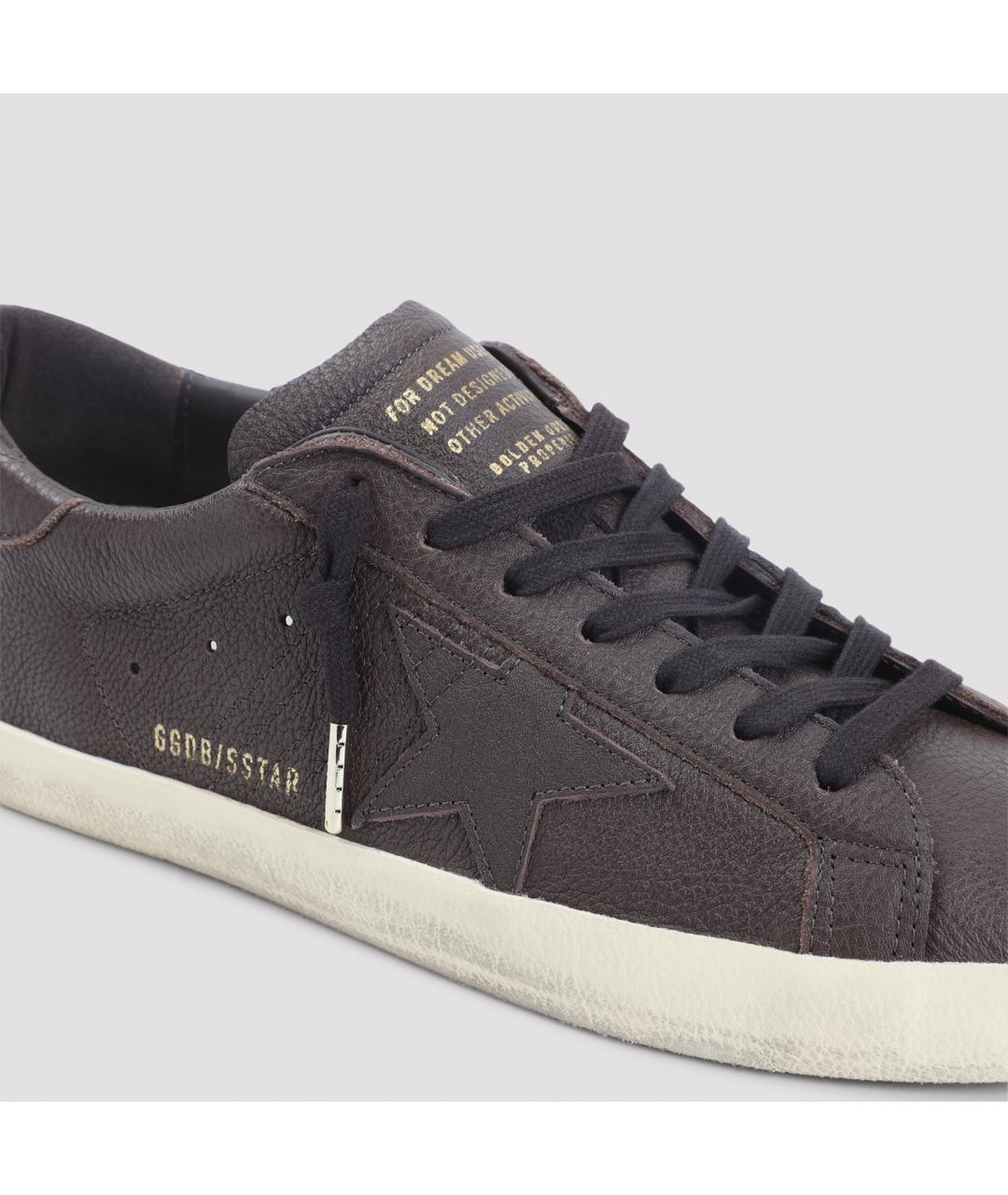 GOLDEN GOOSE Коричневые кожаные низкие кроссовки / кеды, фото 4