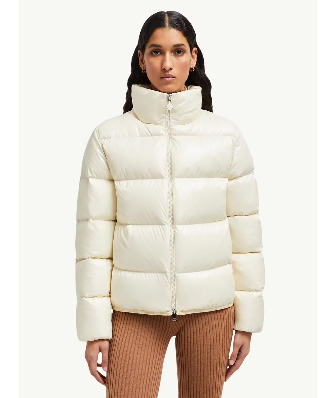 MONCLER Белый полиамидовый пуховик, фото 3