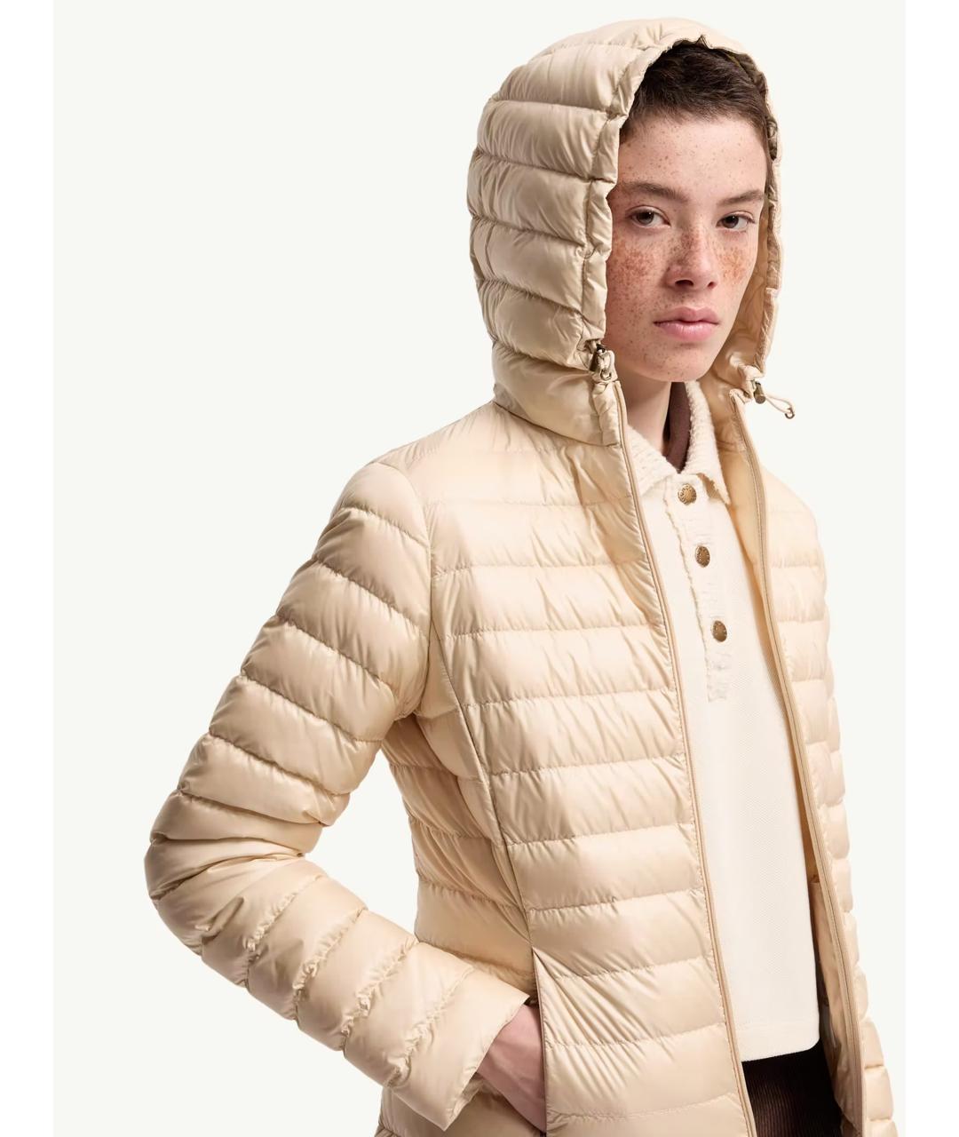MONCLER Бежевая полиамидовая куртка, фото 3