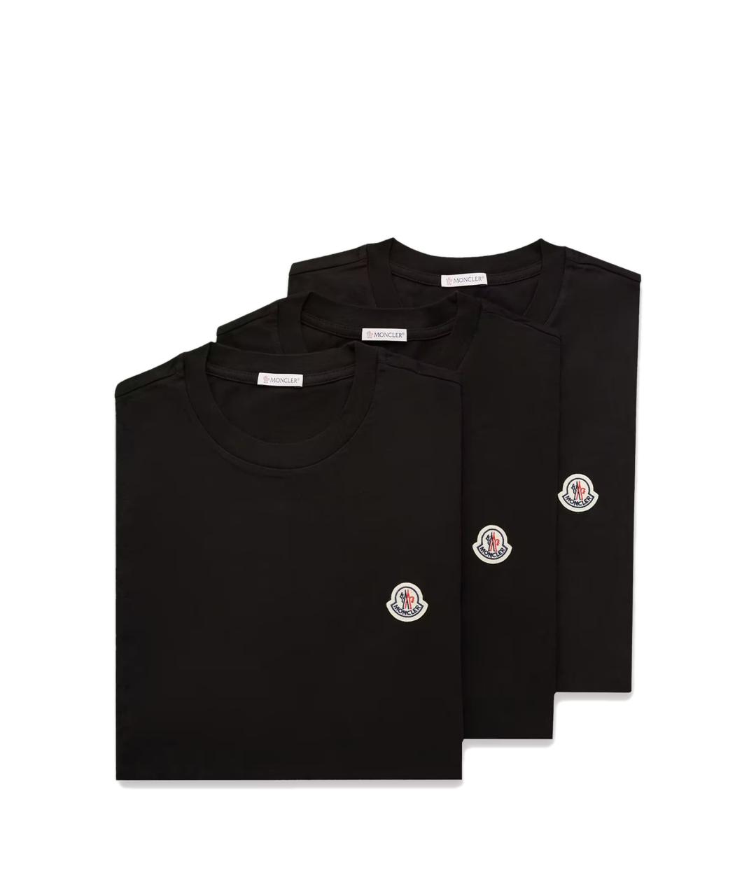 MONCLER Черная хлопковая футболка, фото 1