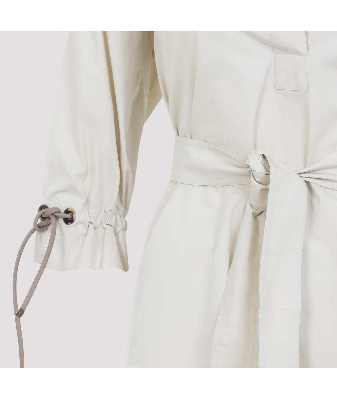 MAX MARA Белое хлопковое повседневное платье, фото 4