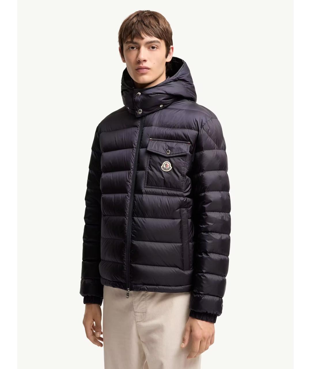 MONCLER Синий полиамидовый пуховик, фото 5