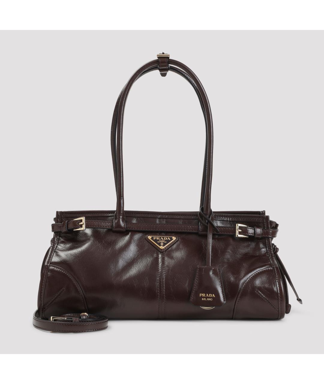 PRADA Коричневая кожаная сумка через плечо, фото 2