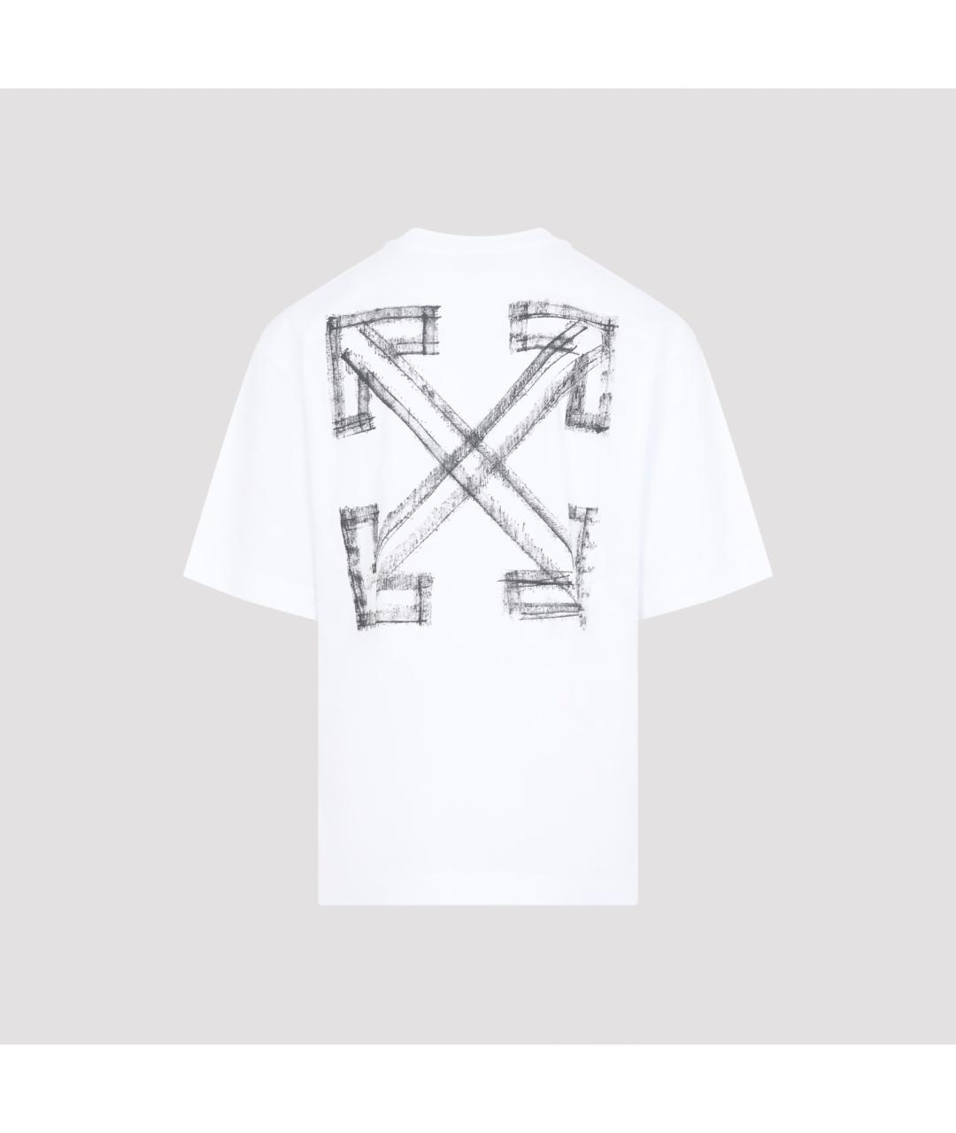 OFF-WHITE Белая хлопковая футболка, фото 2