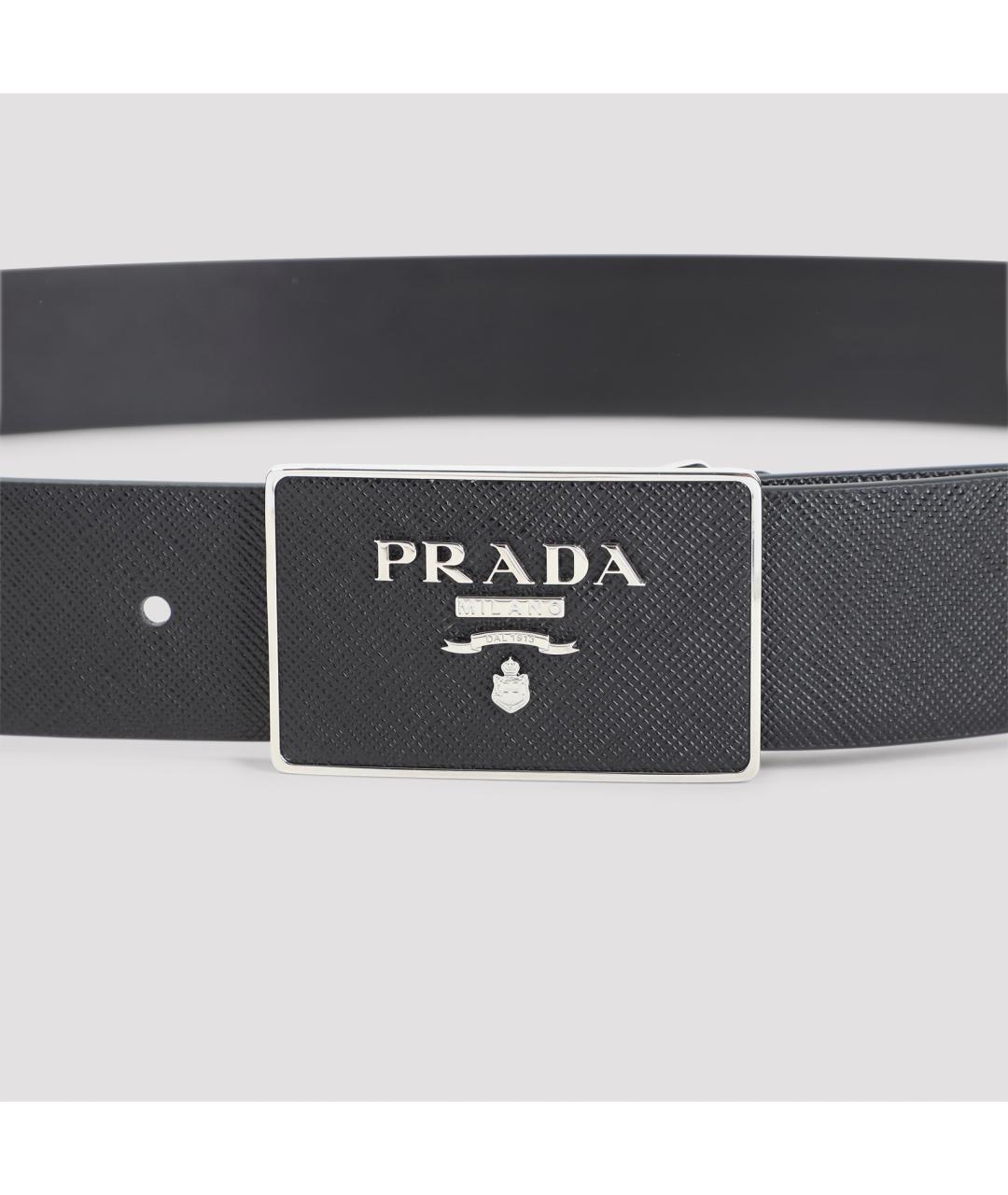 PRADA Черный кожаный ремень, фото 3