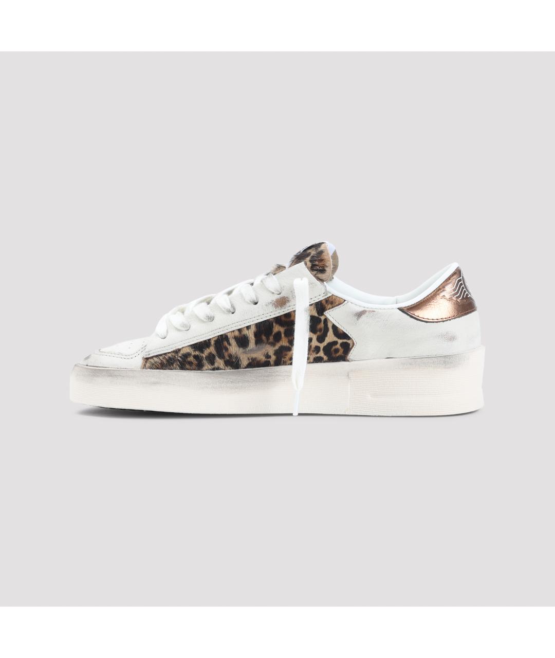GOLDEN GOOSE Бежевые кожаные кроссовки, фото 2