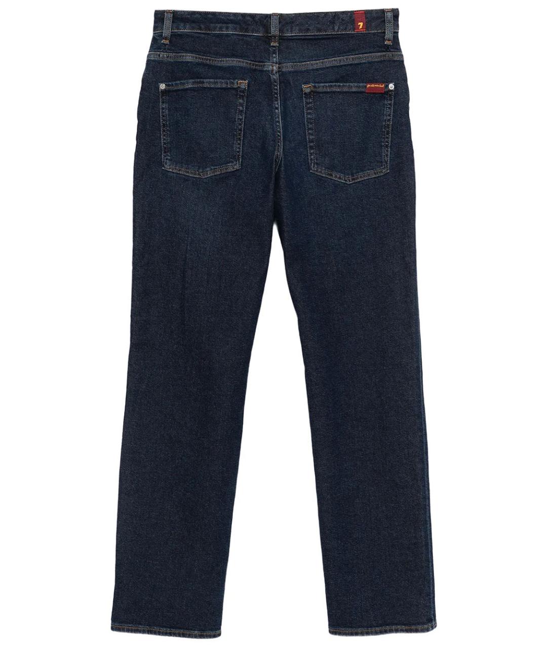 7 FOR ALL MANKIND Синие хлопковые прямые джинсы, фото 2