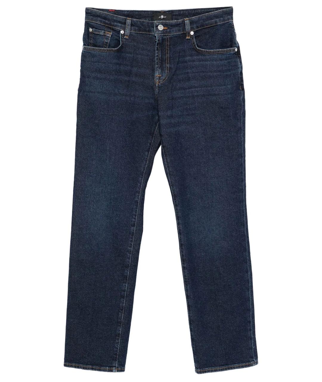 7 FOR ALL MANKIND Синие хлопковые прямые джинсы, фото 1