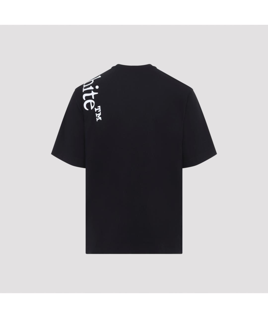 OFF-WHITE Черная хлопковая футболка, фото 2