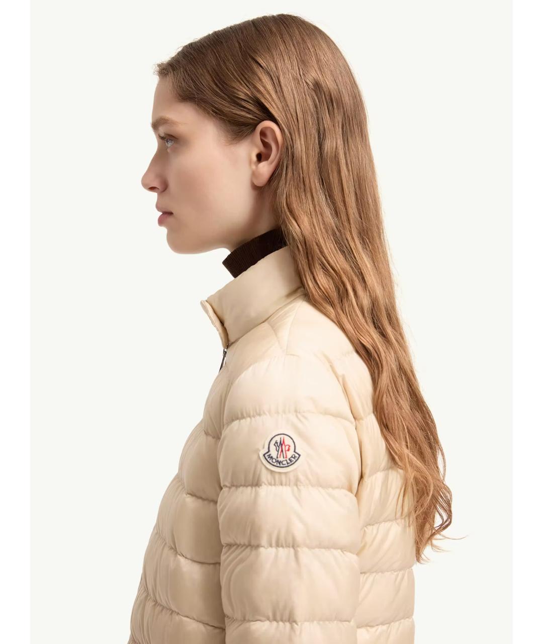 MONCLER Бежевая полиамидовая куртка, фото 4
