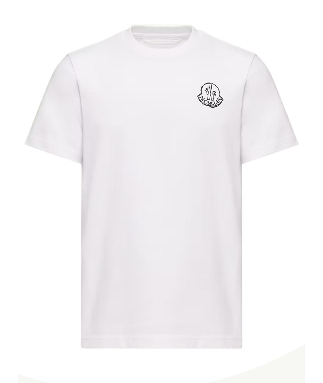 MONCLER Белая хлопковая футболка, фото 1