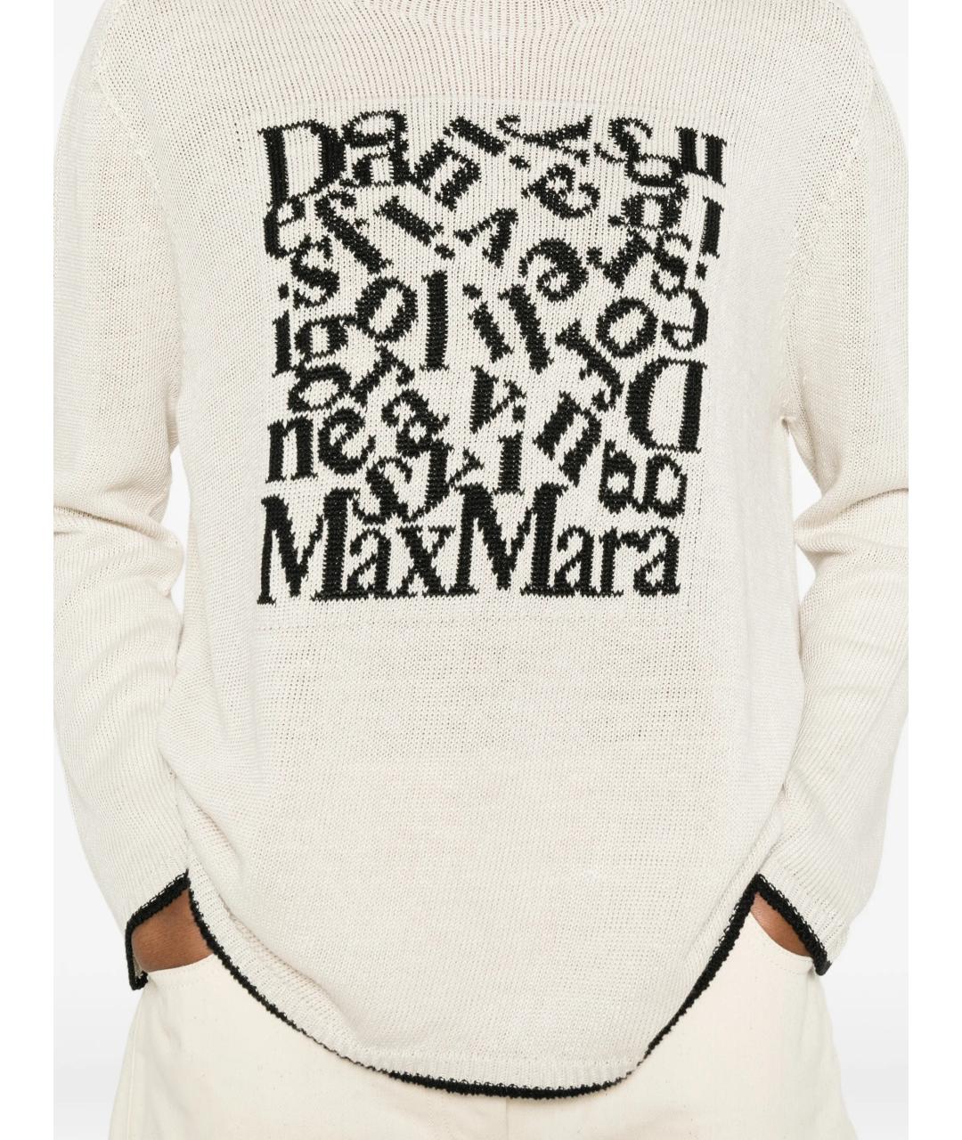 'S MAX MARA Белый льняной джемпер / свитер, фото 5