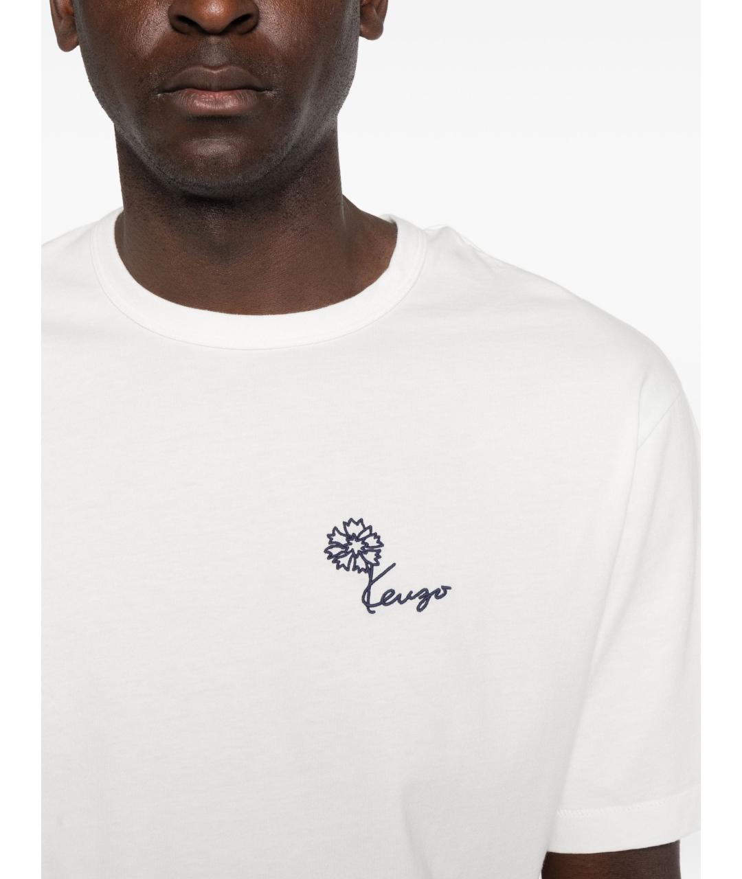 KENZO Белая хлопковая футболка, фото 4