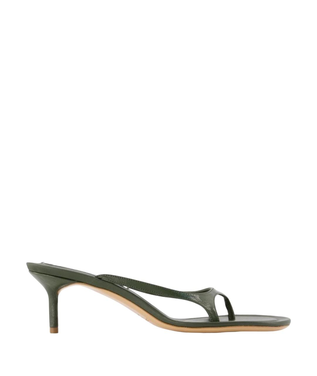 ACNE STUDIOS Зеленые кожаные сандалии, фото 1