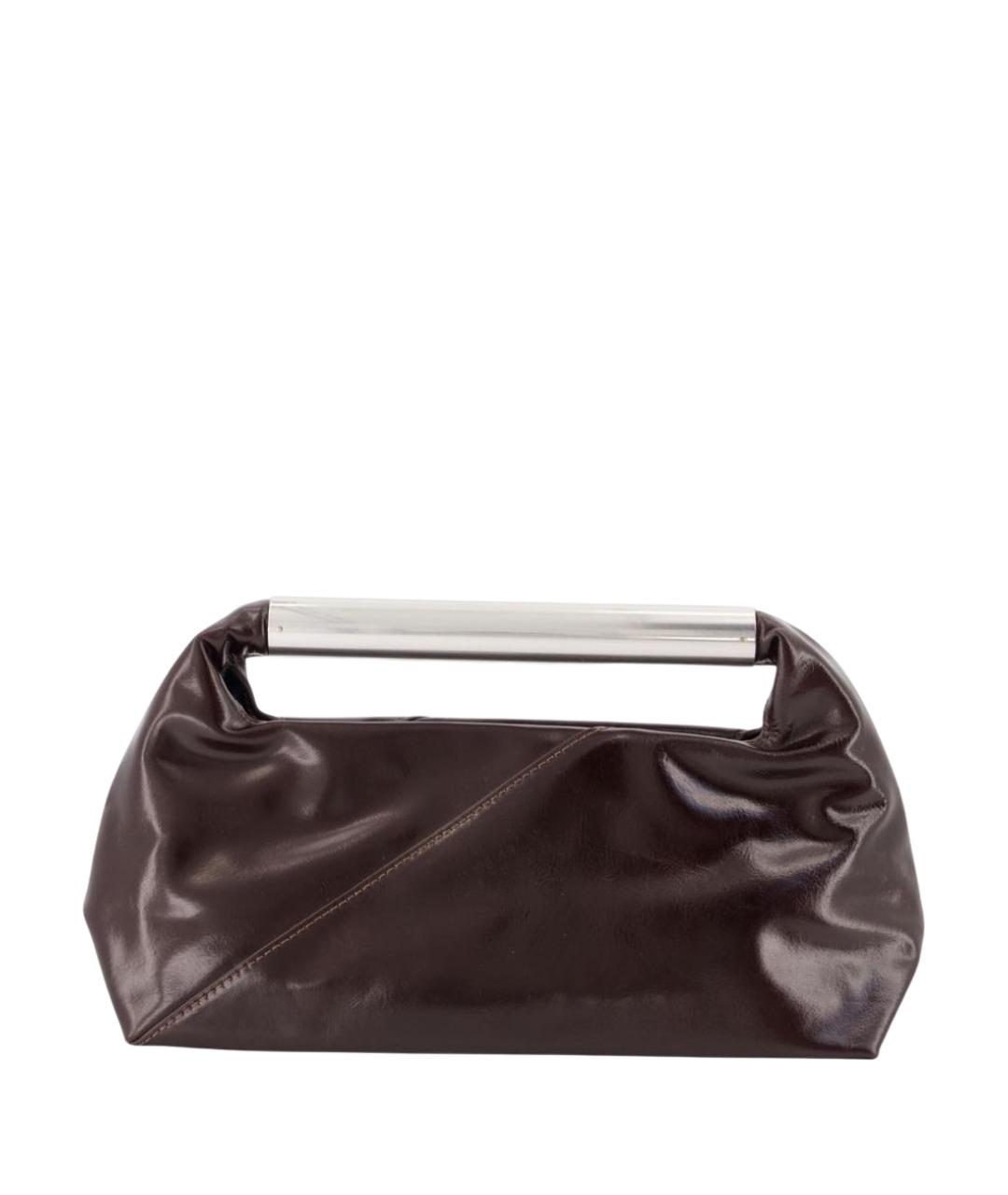 MM6 MAISON MARGIELA Коричневая кожаная сумка с короткими ручками, фото 1
