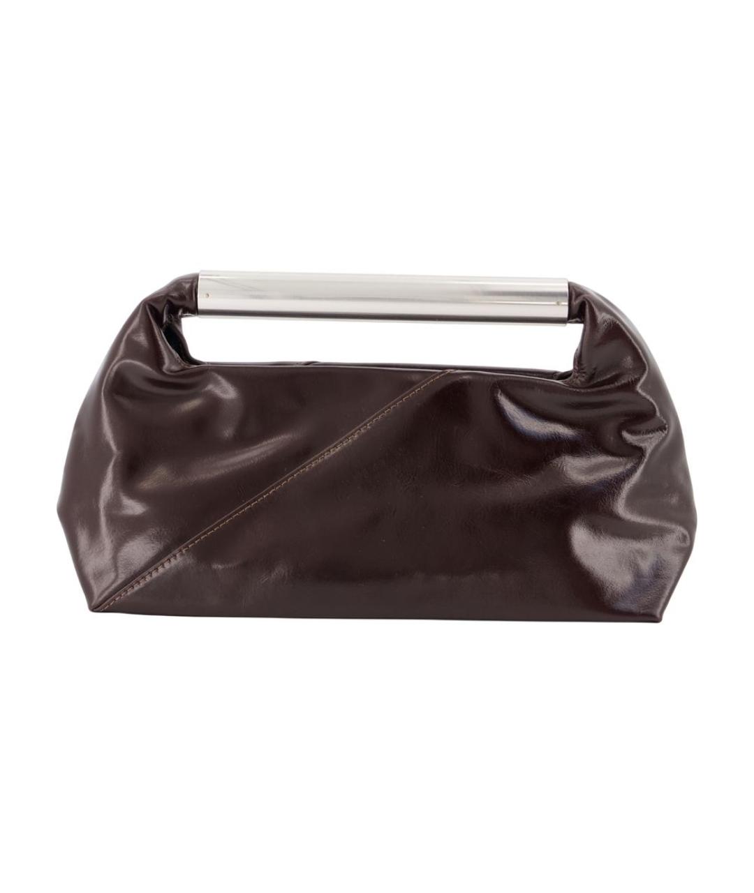MM6 MAISON MARGIELA Коричневая кожаная сумка с короткими ручками, фото 3