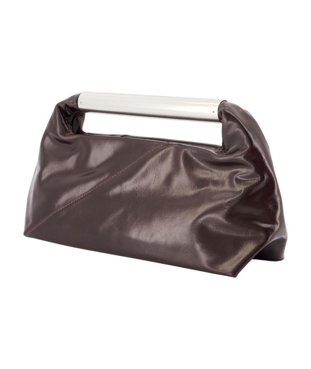 MM6 MAISON MARGIELA Коричневая кожаная сумка с короткими ручками, фото 2