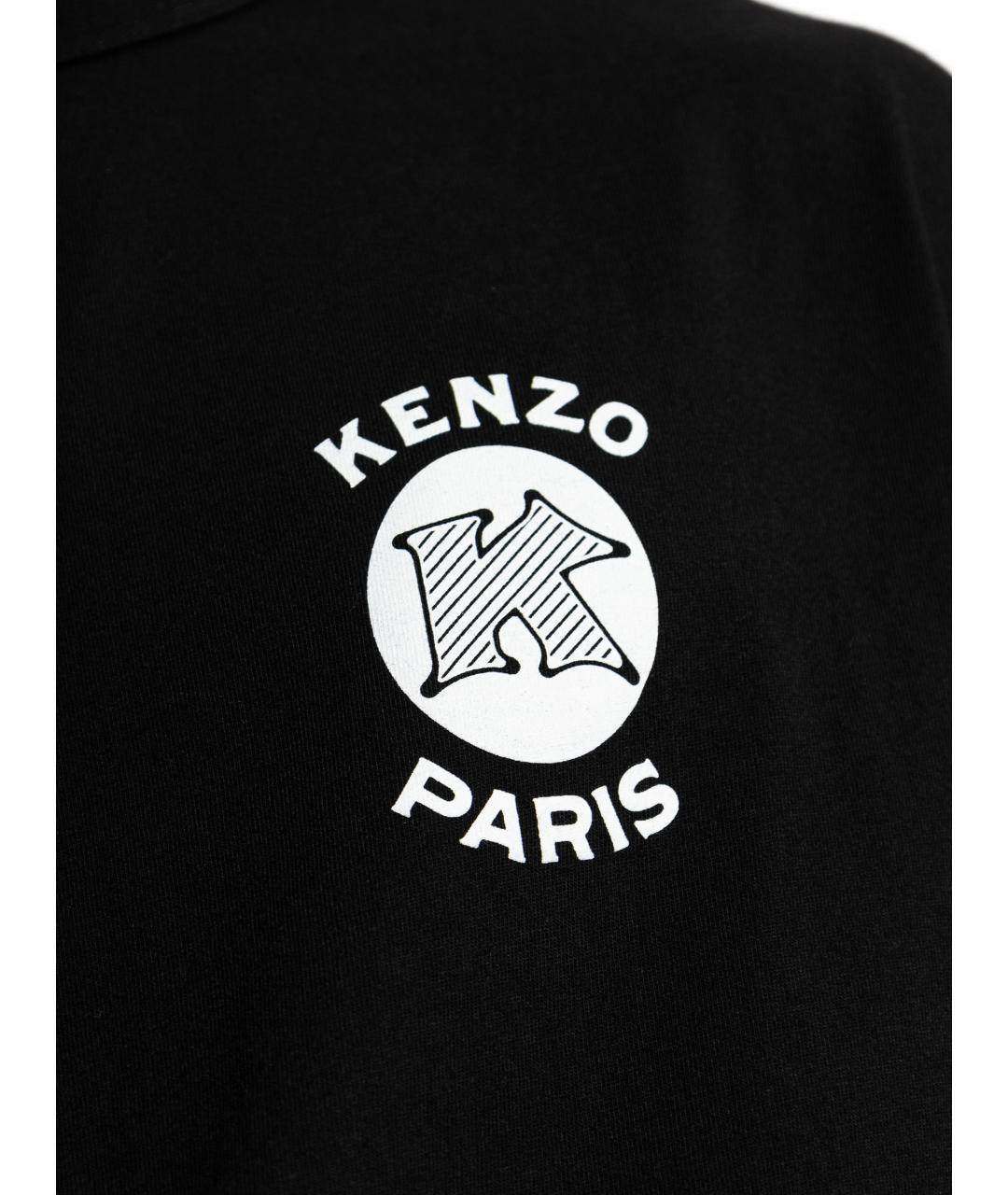 KENZO Черная хлопковая футболка, фото 3