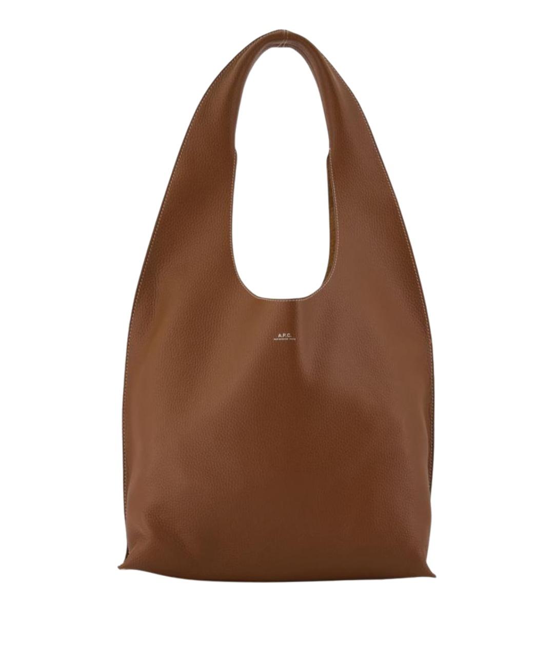 A.P.C. Коричневая кожаная сумка тоут, фото 1