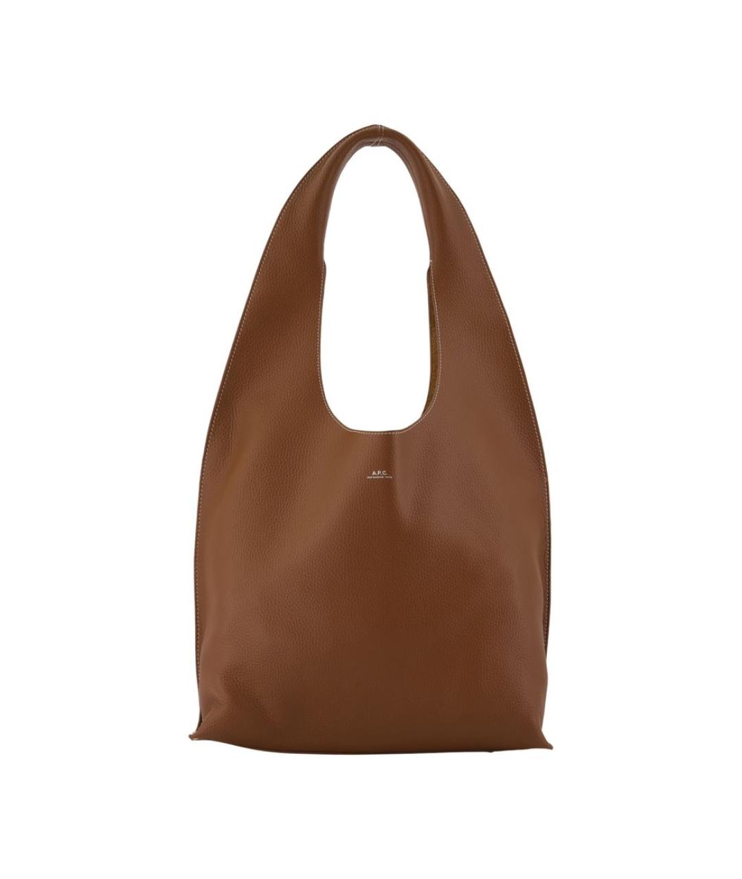 A.P.C. Коричневая кожаная сумка тоут, фото 3