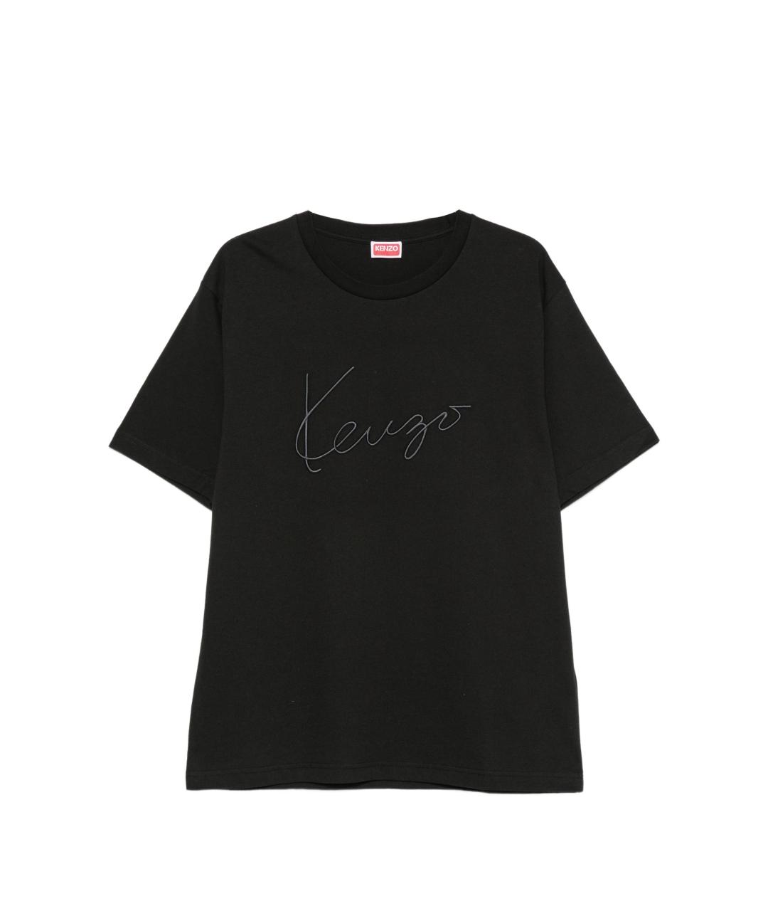 KENZO Черная хлопковая футболка, фото 1