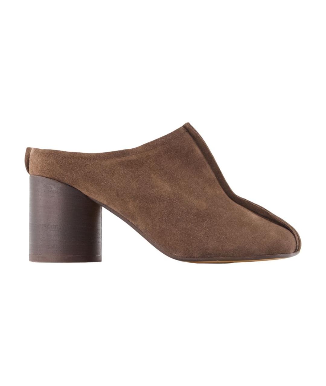 MM6 MAISON MARGIELA Коричневые замшевые мюли, фото 3