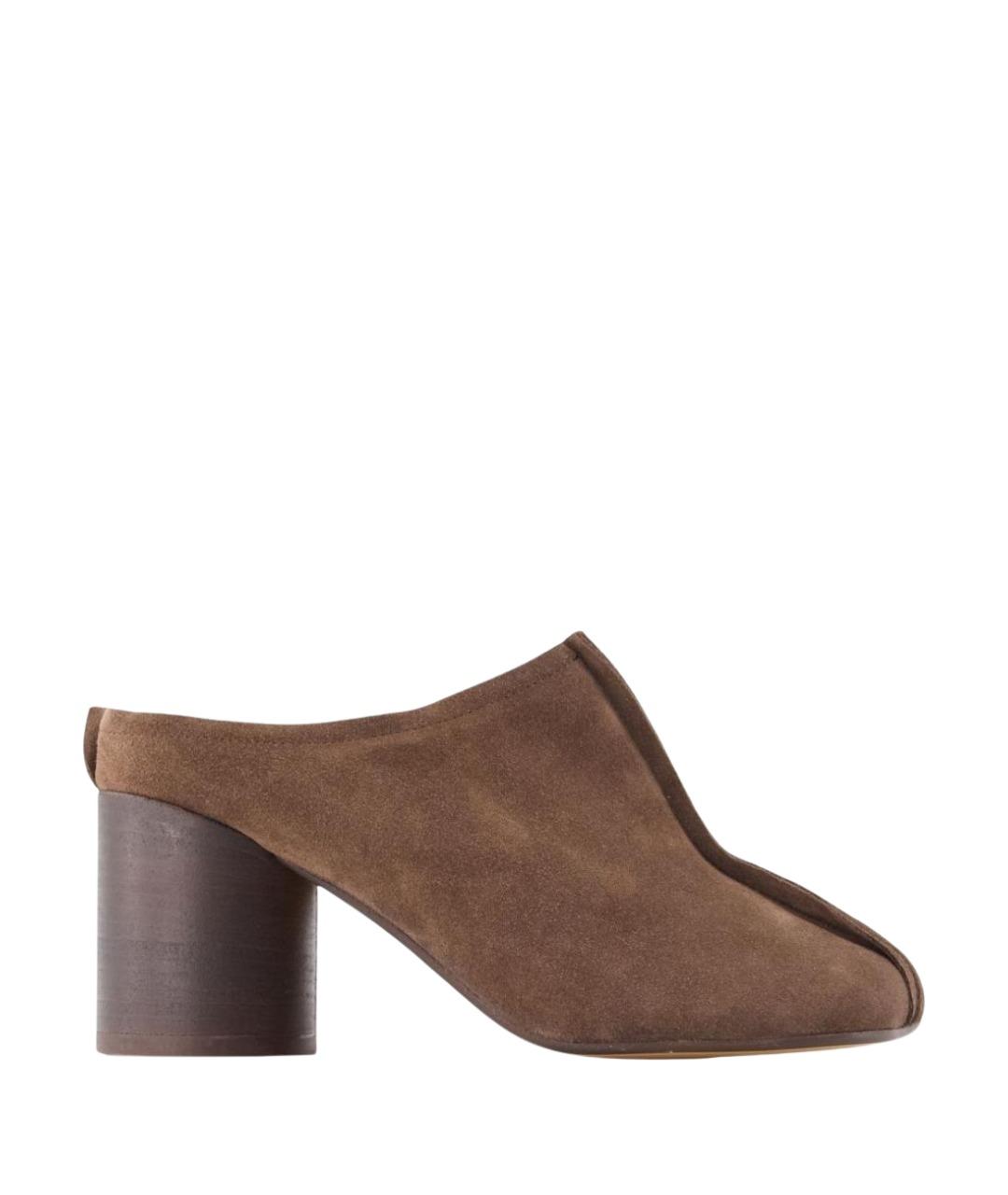 MM6 MAISON MARGIELA Коричневые замшевые мюли, фото 1