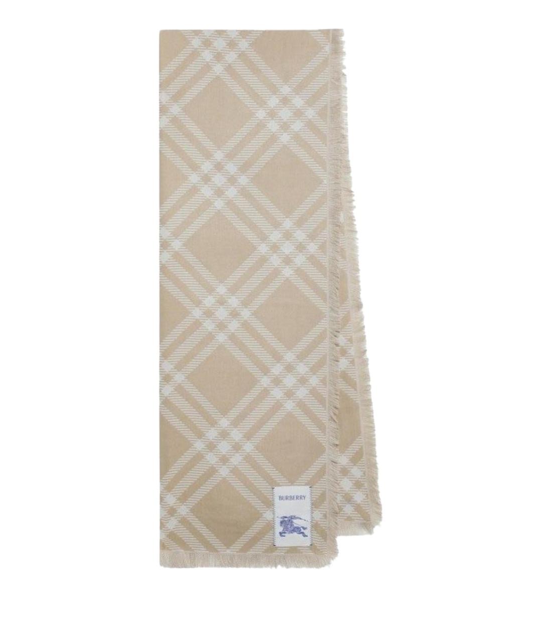 BURBERRY Бежевый шерстяной шарф, фото 1