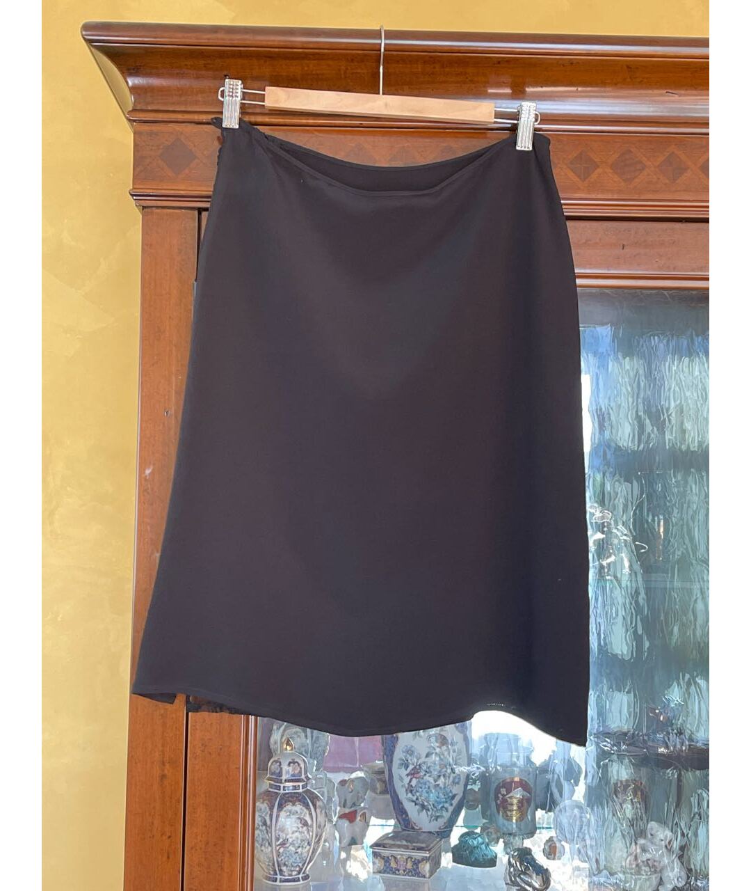 ALESSANDRO DELL'ACQUA Черная шелковая юбка миди, фото 2