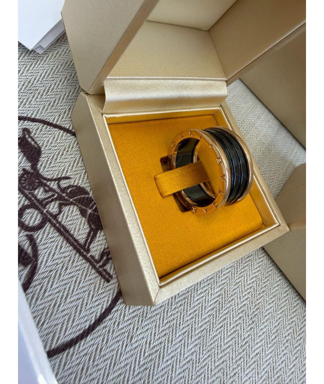 BVLGARI Черное кольцо из желтого золота, фото 2
