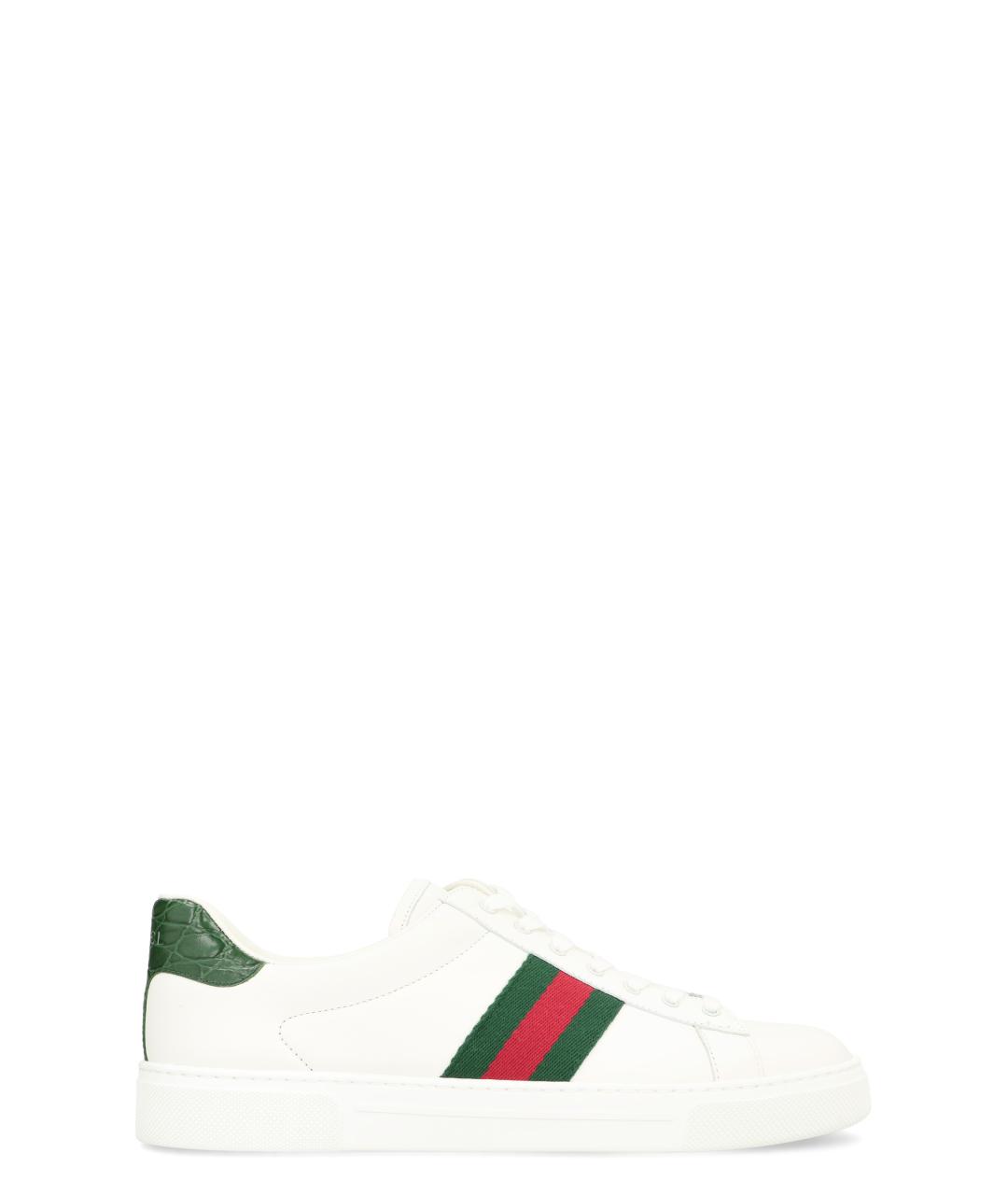 GUCCI Белые кожаные кроссовки, фото 1