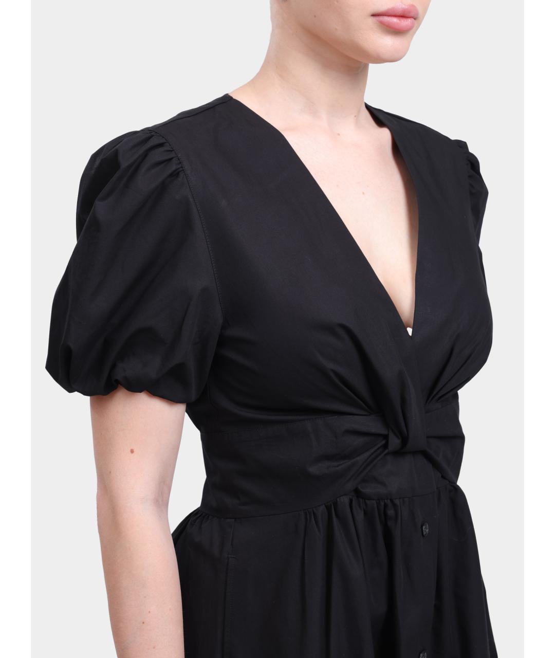 HUGO BOSS Черное хлопковое повседневное платье, фото 4