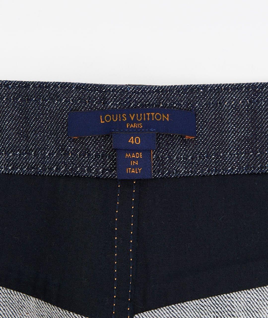 LOUIS VUITTON Синяя деним юбка мини, фото 5
