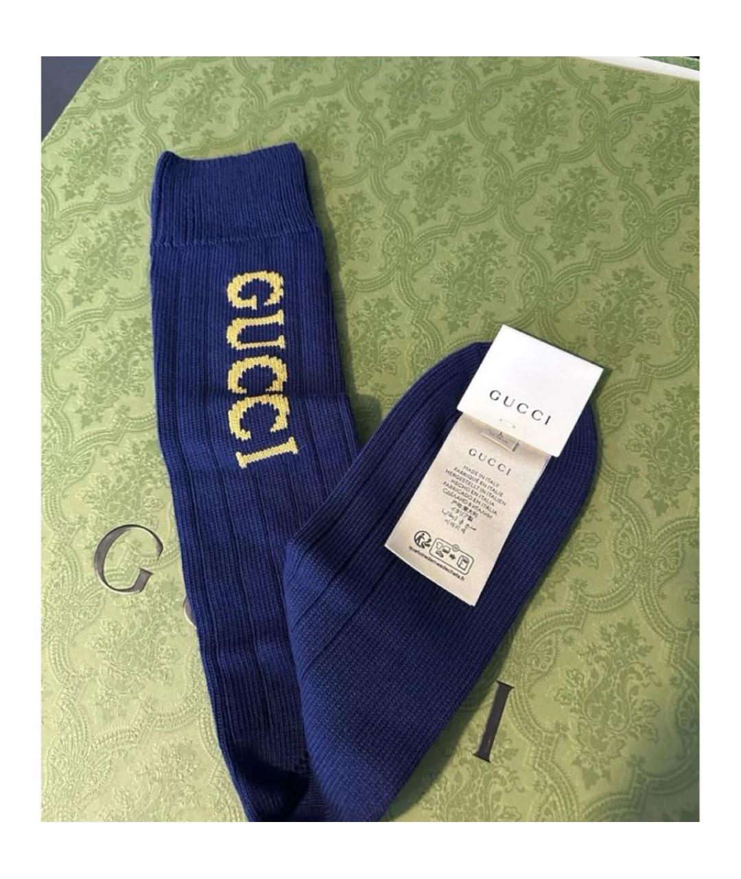 GUCCI Темно-синие носки, чулки и колготы, фото 2