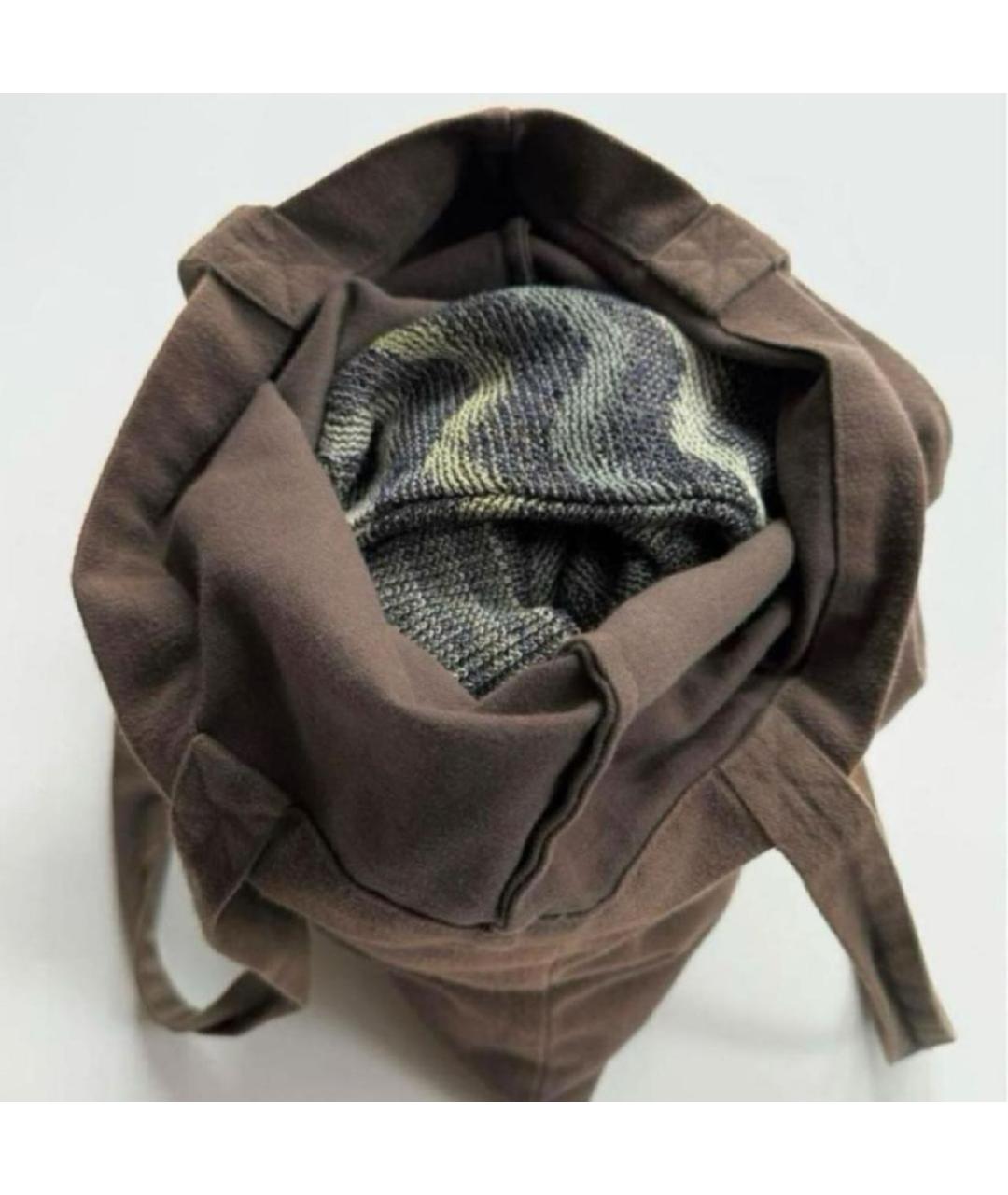RICK OWENS DRKSHDW Коричневая хлопковая сумка тоут, фото 3