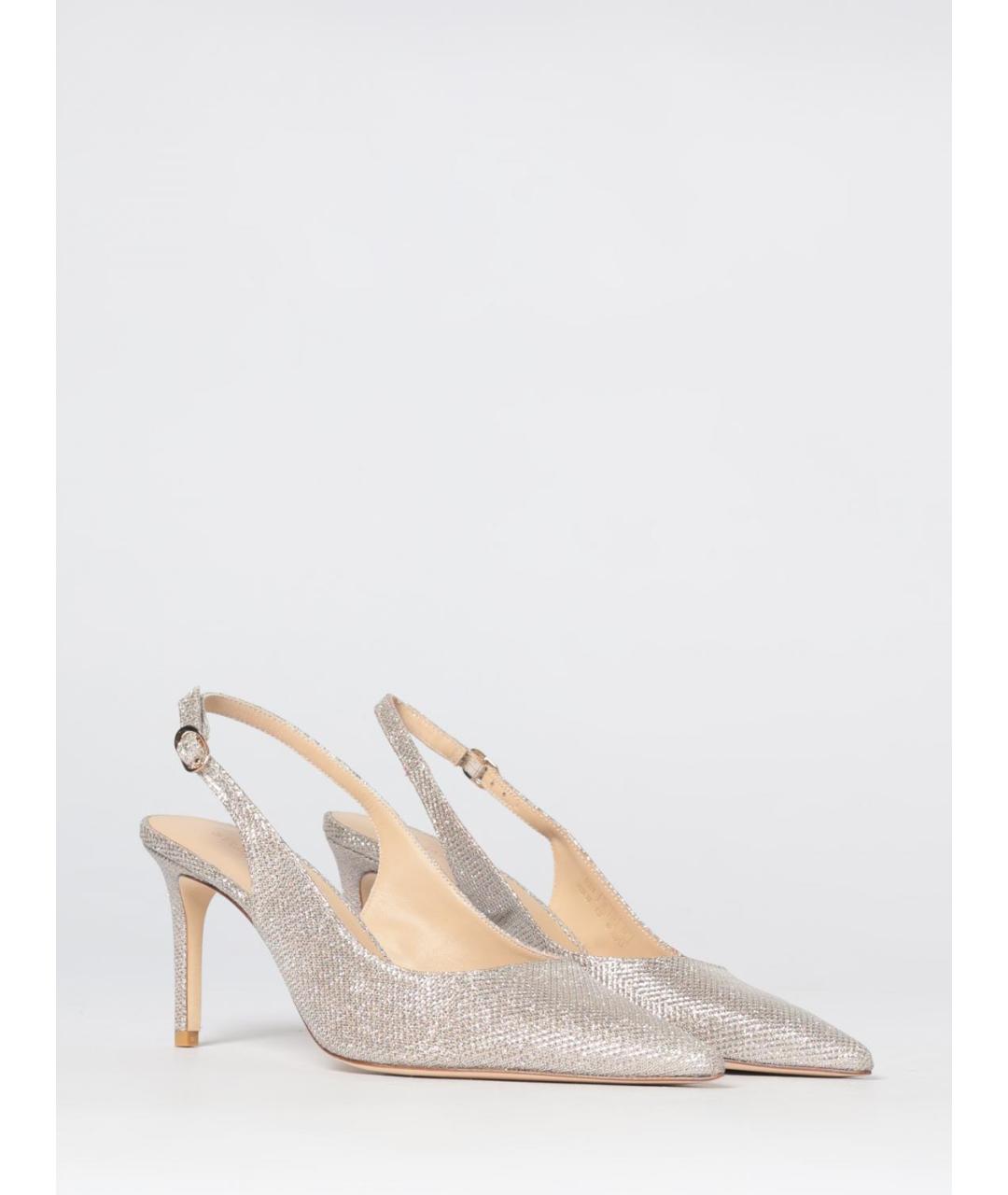 STUART WEITZMAN Бежевые текстильные туфли, фото 2