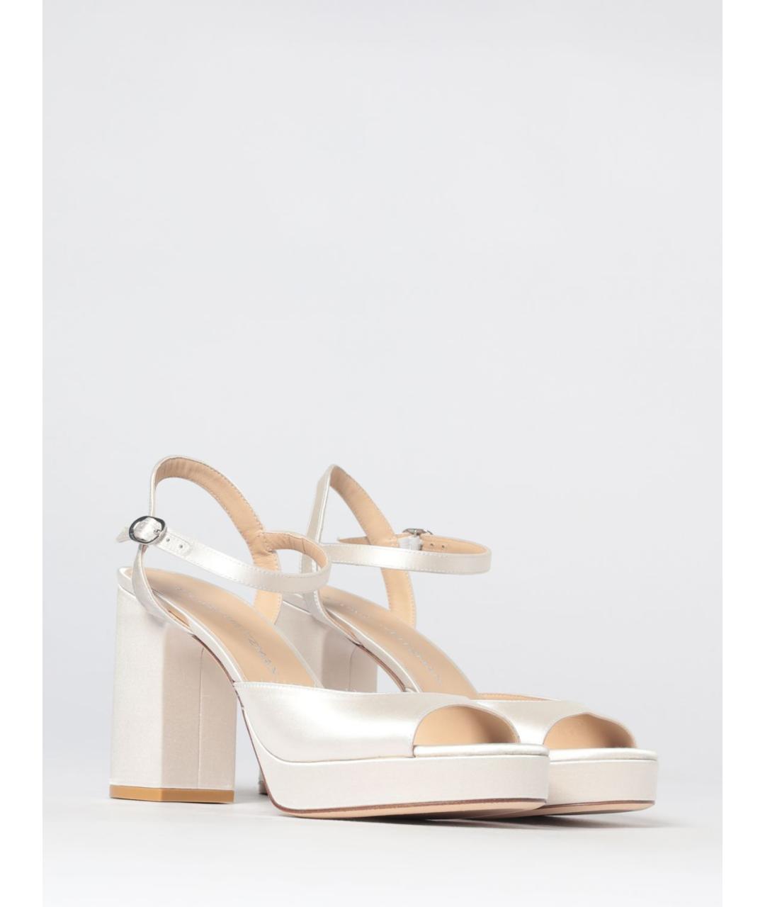 STUART WEITZMAN Бежевые кожаные босоножки, фото 2
