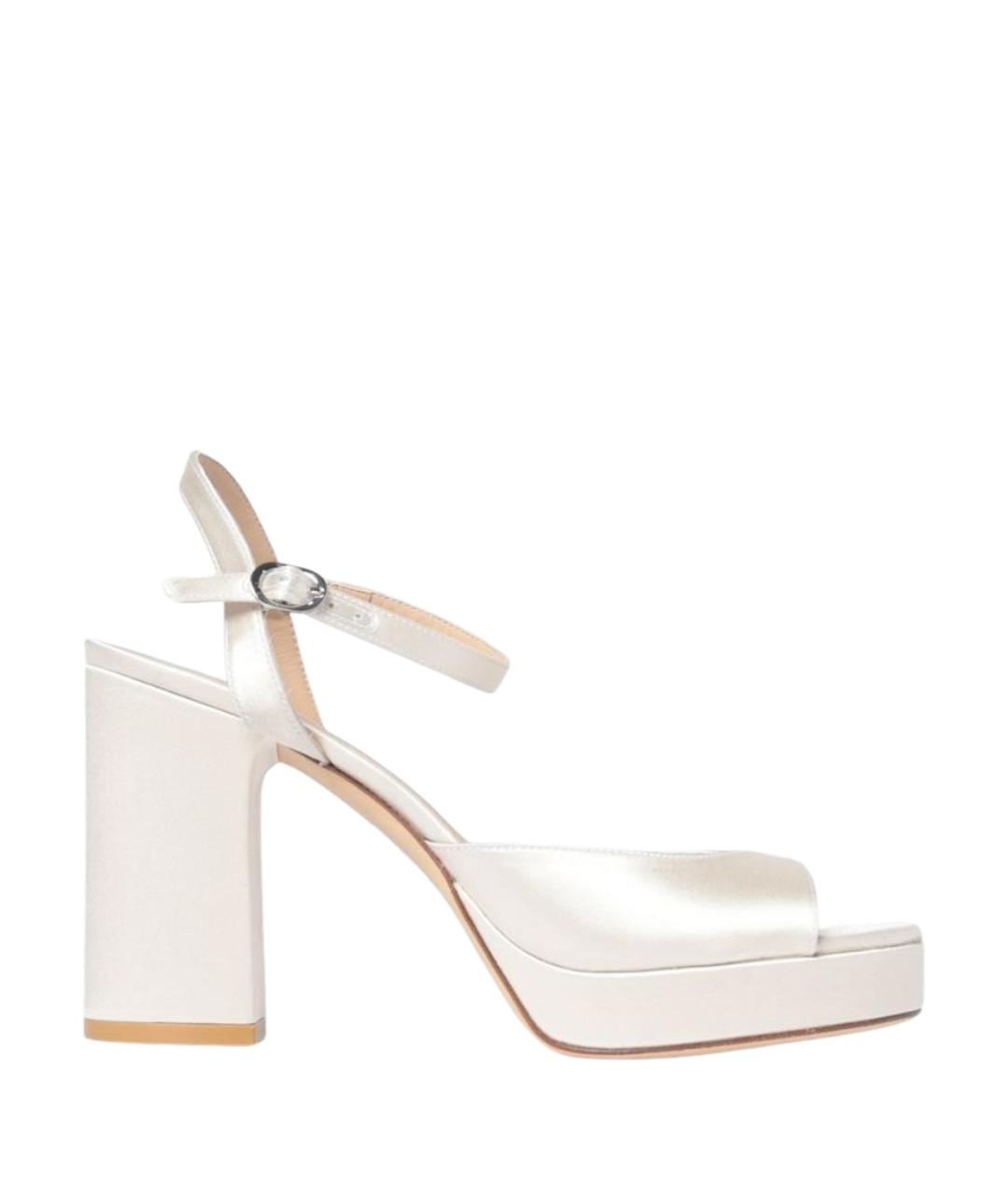 STUART WEITZMAN Бежевые кожаные босоножки, фото 1
