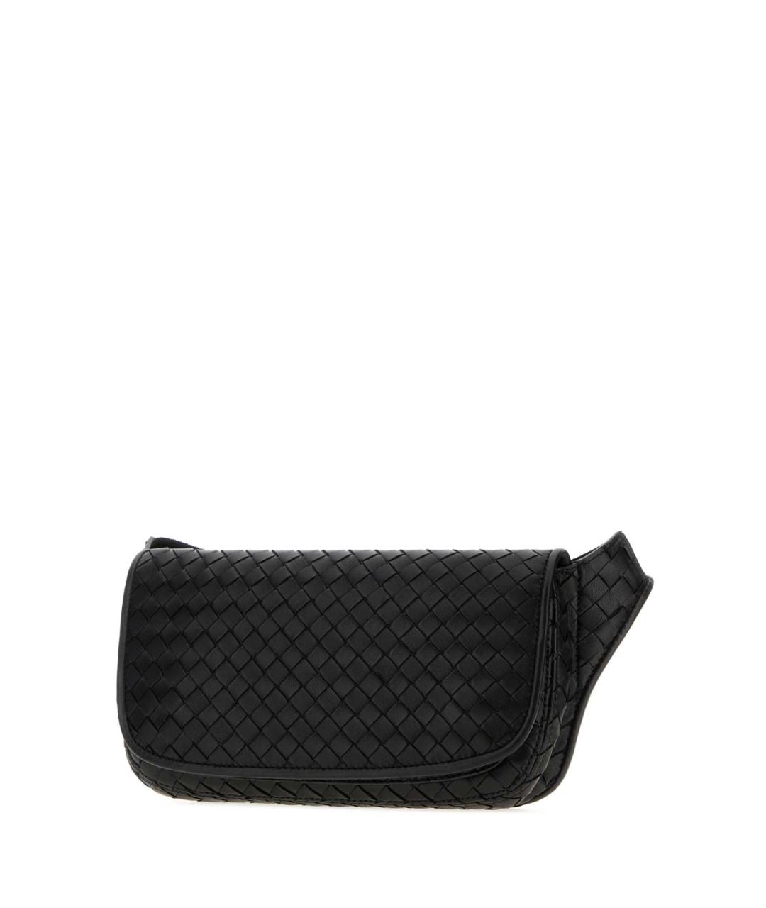 BOTTEGA VENETA Черная кожаная сумка на плечо, фото 2