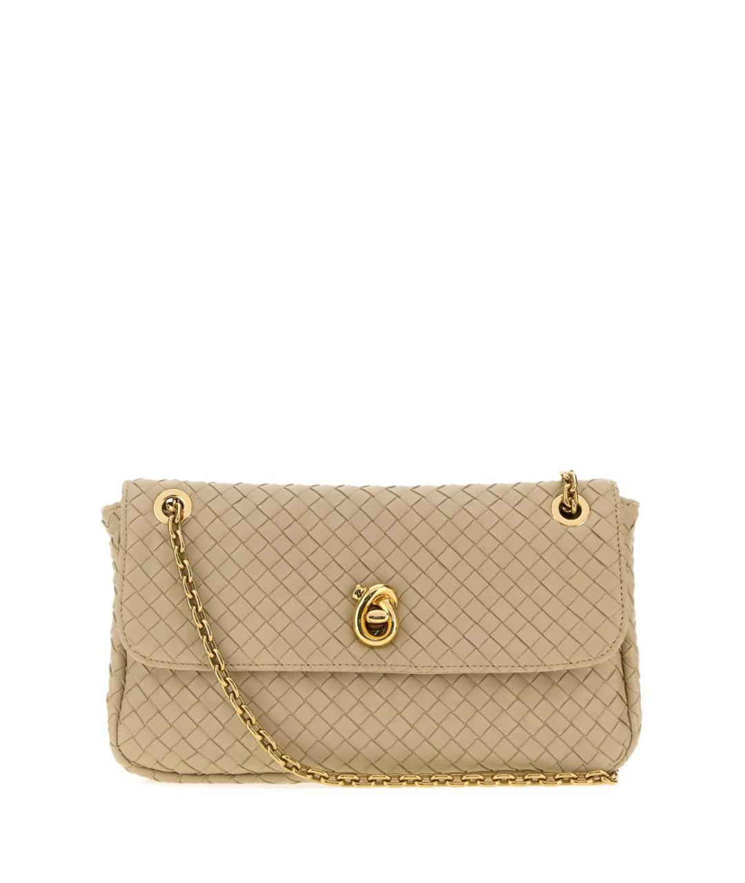 BOTTEGA VENETA Бежевая кожаная сумка через плечо, фото 1